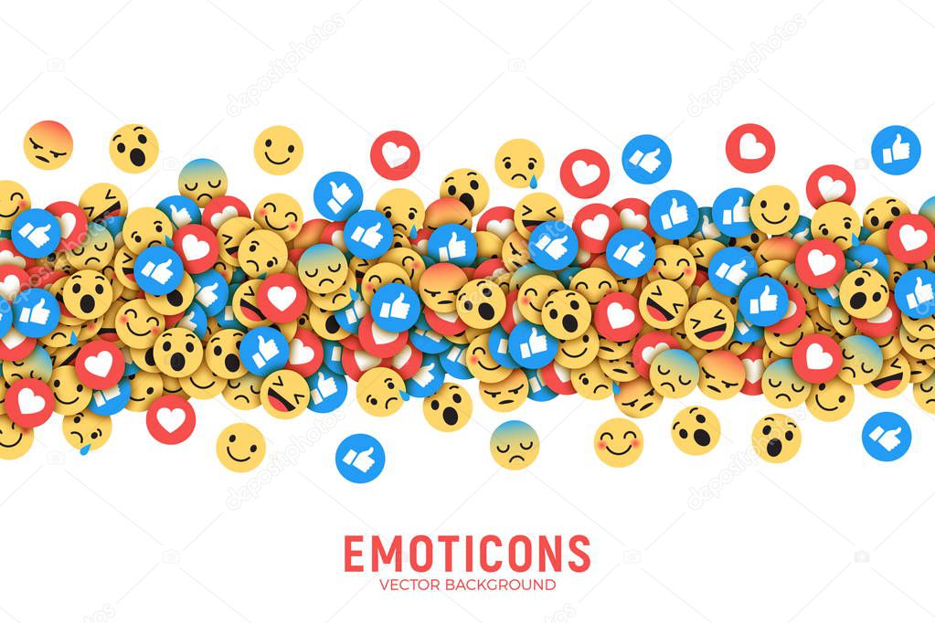 Vector Flat Modern Emoji Conceptual Background