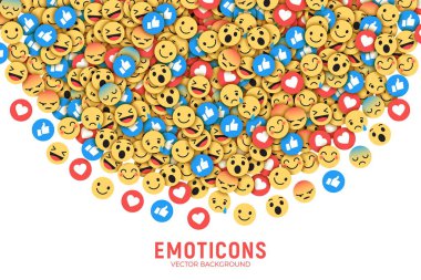 Vector Flat Modern Emoji Conceptual Background clipart