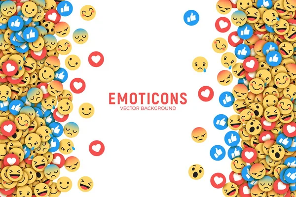 Vetor plano moderno Emoji Conceptual fundo — Vetor de Stock