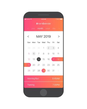 Vektör takvim App kullanıcı arabirimi kavramı
