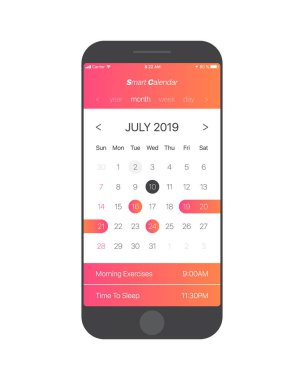 Vektör takvim App kullanıcı arabirimi kavramı