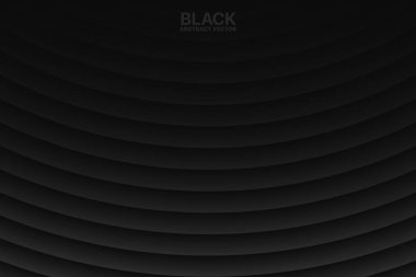 Boş siyah ince geometrik vektör arka plan temizleyin. Karanlık boş yüzey. 3D kavramsal teknolojik illüstrasyon. Minimalist duvar kağıdı