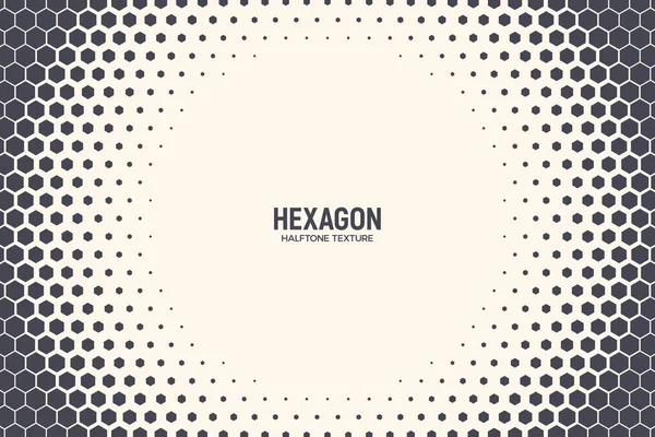 Hexagon Shapes Vector Abstract Geometric Technology Background Inglés Radial Halftone — Archivo Imágenes Vectoriales