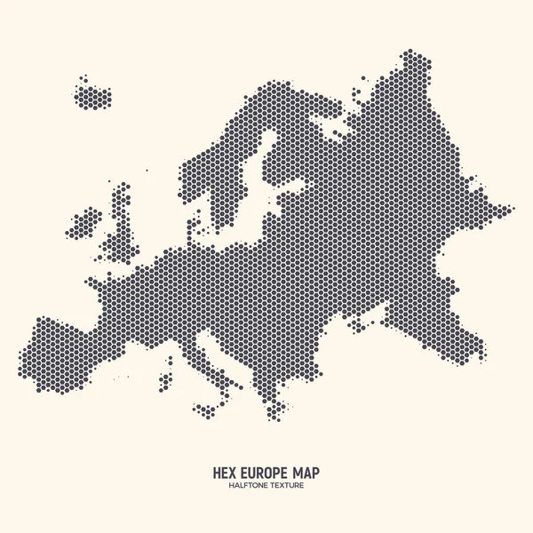 Mapa Hexagonal da Europa Vetor — Vetor de Stock
