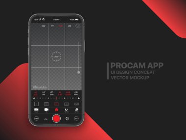 Mobil profesyonel kamera vektör UI kavramı