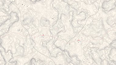 Vintage detaylı kontur topografik harita vektör