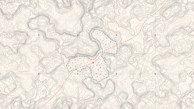 Vintage detaylı kontur topografik harita vektör