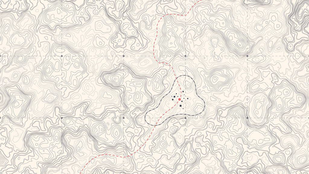 Vintage Detailed Contour Topographic Map Vector