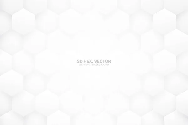 3D vector witte zeshoeken abstracte achtergrond — Stockvector