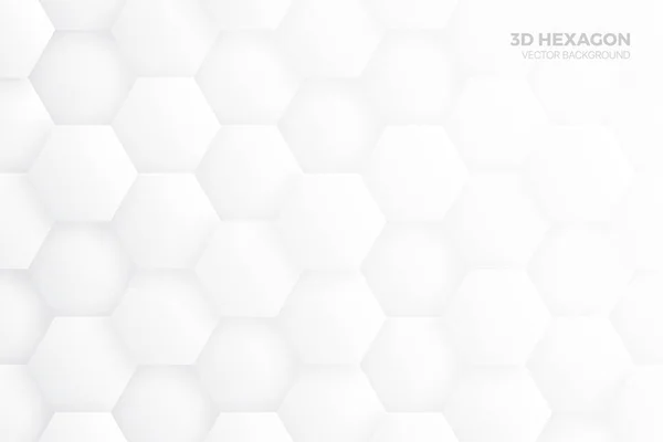 Bloques hexagonales 3D Vector blanco Fondo abstracto — Archivo Imágenes Vectoriales