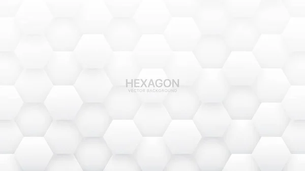 3D-Vektor Hexagon Tech abstrakter weißer Hintergrund — Stockvektor