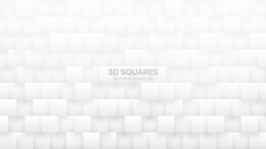 3d Vektör Kareler Teknik Beyaz Soyut Arka Plan