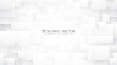 3d Vektör Kareler Kavramsal Beyaz Arka Plan
