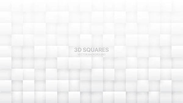 3D Vector Squares White Abstract Background — Stock Vector