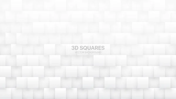 3D διανυσματικά τετράγωνα Tech λευκό αφηρημένο φόντο — Διανυσματικό Αρχείο