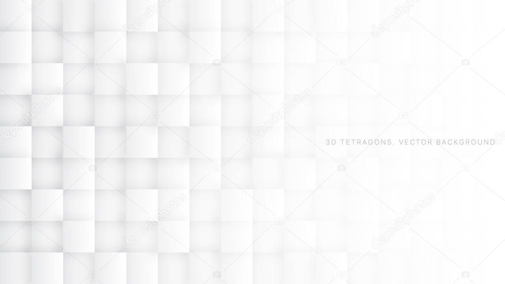 3D Vector Tetragons White Abstract Background