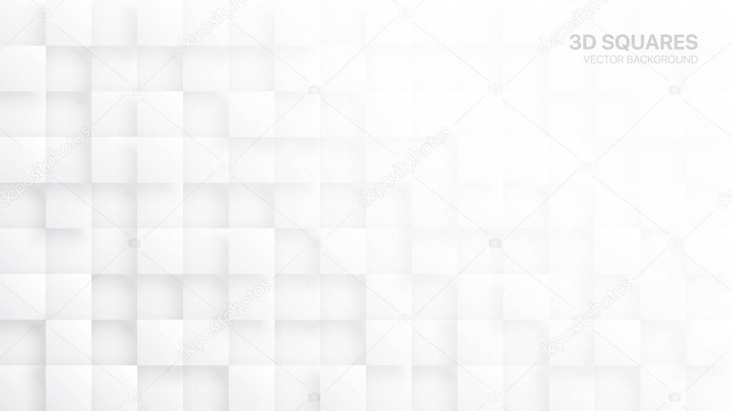 White 3D Vector Blocks Abstract Background