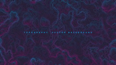Vektör Soyut Topografik Kontur Haritası Vaporwave Arka Plan