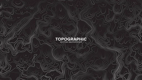 Mapa del contorno topográfico Vector blanco y negro oscuro Fondo abstracto — Vector de stock