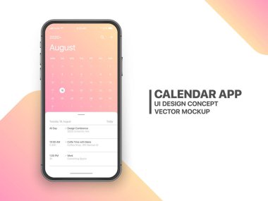 Vektör Tasarım Takvim App Ui Ux Kavramı