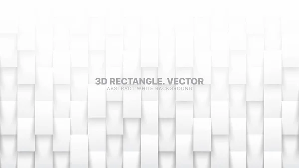 3D-Vektor-Rechtecke Muster konzeptuelle Sci-Fi abstrakten weißen Hintergrund — Stockvektor