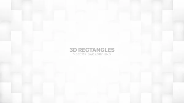 3D vetor retangular partículas tecnológicas branco abstrato fundo — Vetor de Stock