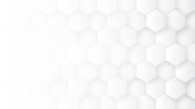 Tech 3D Hexagon Soyut Beyaz Arkaplanı Blokladı