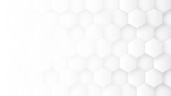 Tech 3D Hexagon Blocks abstrakter weißer Hintergrund — Stockfoto