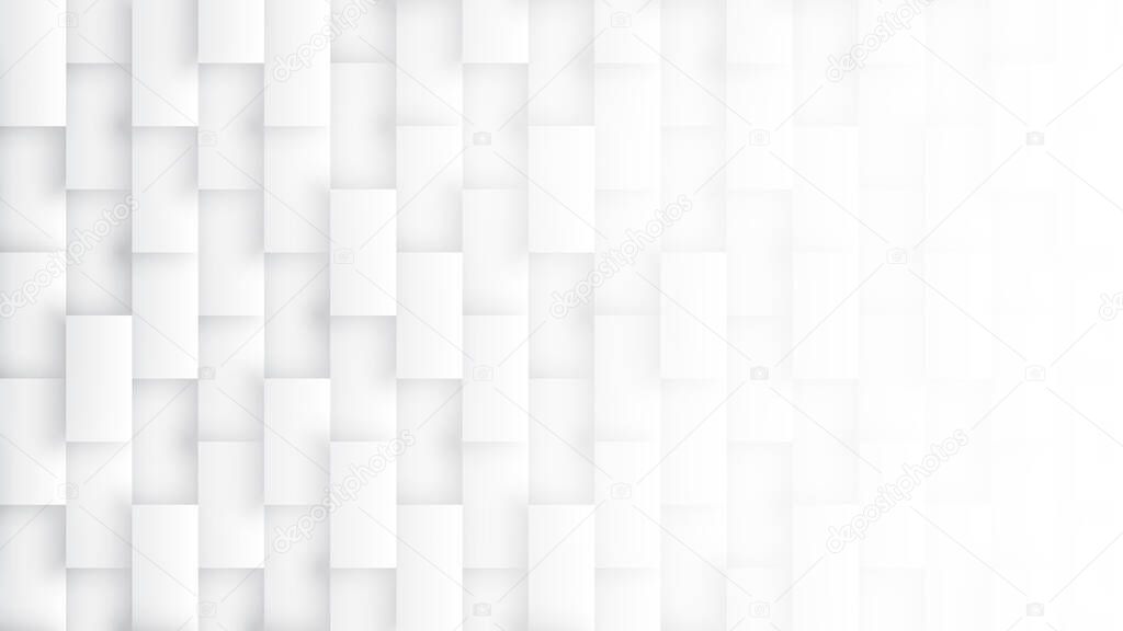 3D Rectangles Pattern High Technology Simple White Abstract Background