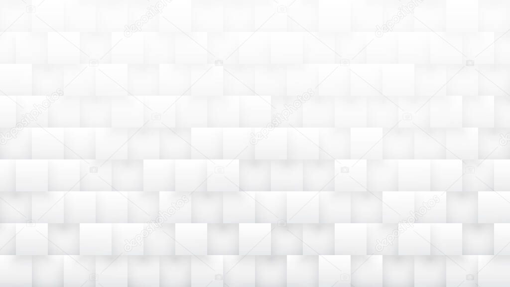 Rendered 3D Squares High Technology White Abstract Background