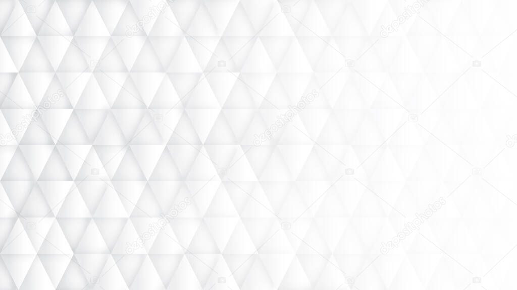 3D Triangles High Technology Minimalist White Abstract Background