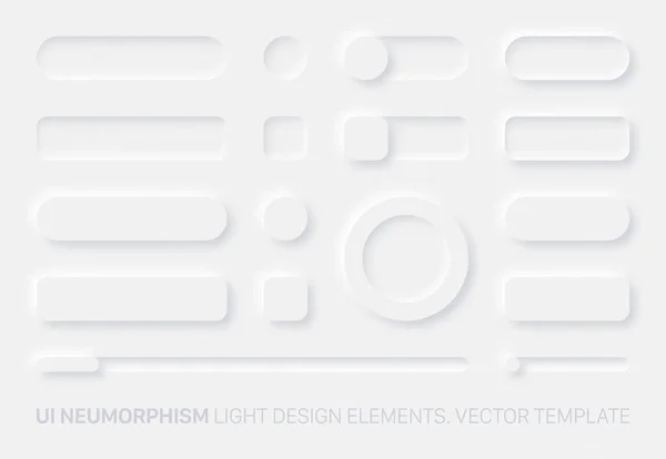 Neumorphic App Light UI Tasarım Elementleri Ayarlama Vektörü