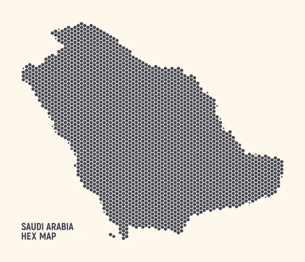 Altıgen YarıTonlama Tasarımı Suudi Arabistan Krallığı Harita Vektörü — Stok Vektör