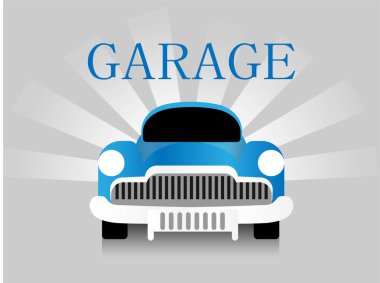 Eski araba logosu. Vektör çizim mevcut, nerede renkleri kolayca değiştirilebilir