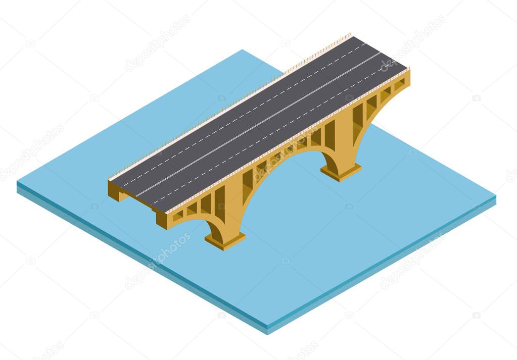 Isometric bridge over the river