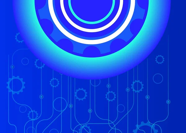 Abstract blue technology background. circle and electricity line
