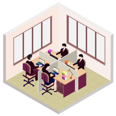 Webisometric ofis Oda simgesi, çalışan