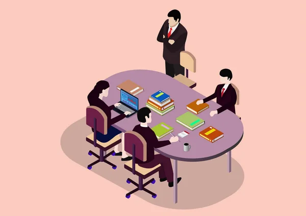 izometrik Başlangıç Teamwork Beyin Fırtınası Ofis Toplantı Odası