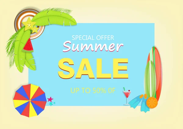 Banner web de venta de verano — Vector de stock