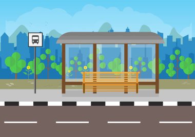 düz tasarım Otobüs Durağı