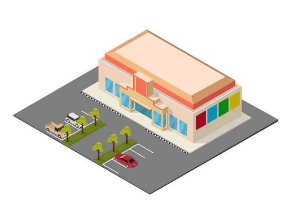 Centro comercial isométrico vectorial — Vector de stock