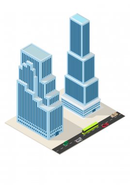 vektör isometrik gökdelenler bina