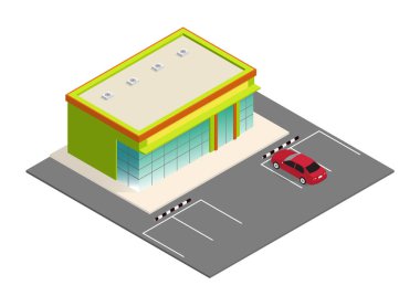 güzel izometrik süpermarket