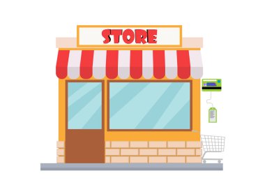 Düz tasarım tarzı modern web mağazası pazar