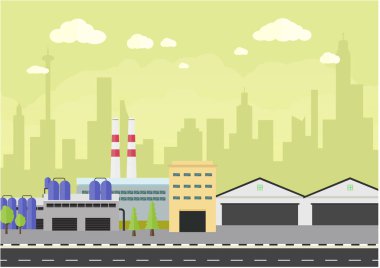 Depo ve endüstriyel bina düz tasarım