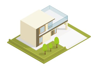 vektör izometrik modern ev