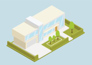 vektör izometrik modern ev