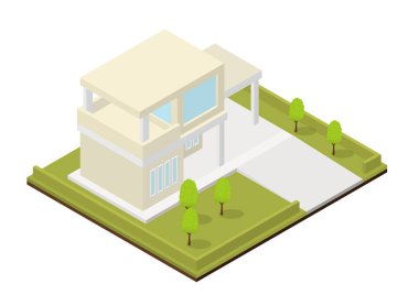 vektör izometrik modern ev