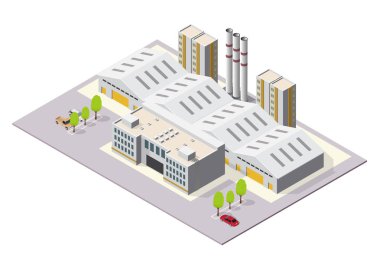 izometrik sanayi veya fabrika binaları