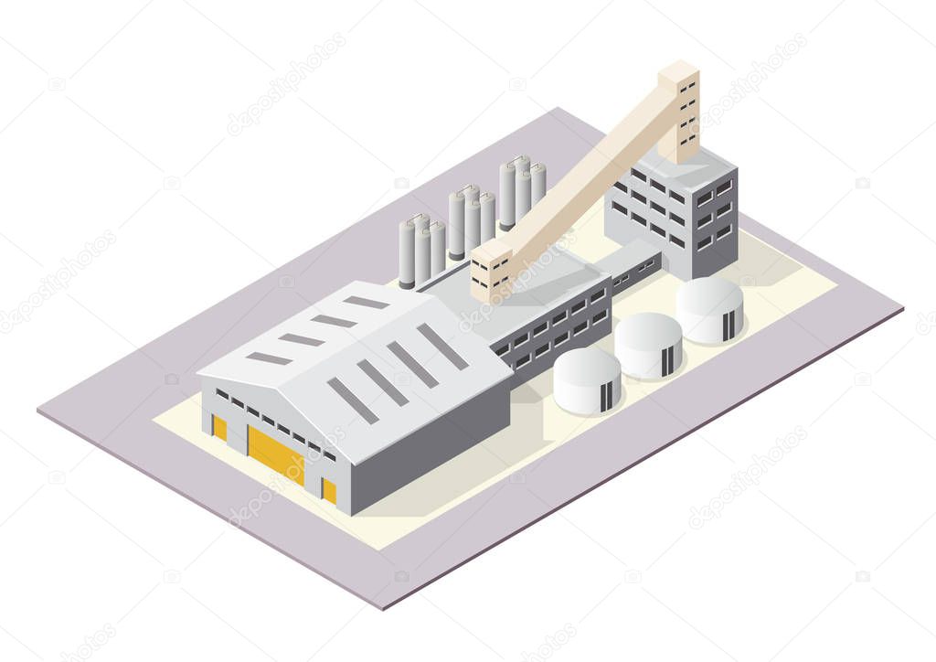 isometric Industrial or factory buildings